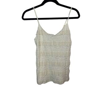 Banana Republic Beach Cream White Size Small Tank Wrinkle Boho Bohemian